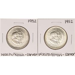 Lot of (2) 1952 Washington-Carver Commemorative Half Dollar Coins
