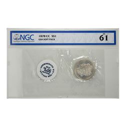 1878-CC $1 Morgan Silver Dollar Coin GSA Hoard  Soft Pack NGC MS61
