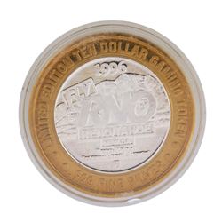 .999 Silver Fly RNO International Airport $10 Casino Limited Edition Gaming Token