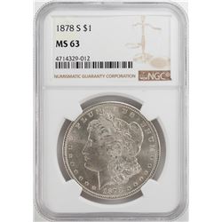 1878-S $1 Morgan Silver Dollar Coin NGC MS63