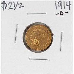 1914-D $2 1/2 Indian Head Quarter Eagle Gold Coin