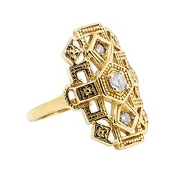 14KT Yellow Gold 0.35 ctw Diamond Ladies Vintage Ring