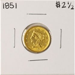 1851 $2 1/2 Liberty Head Quarter Eagle Gold Coin