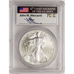 2011-W $1 American Silver Eagle Coin PCGS MS70 Mercanti Signature