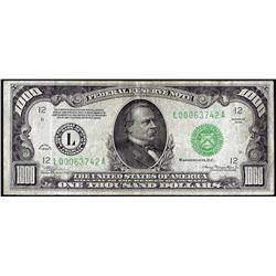 1934 $1,000 Federal Reserve Note San Francisco