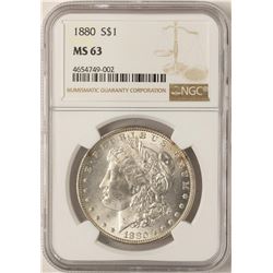 1880 $1 Morgan Silver Dollar Coin NGC MS63