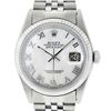 Image 1 : Rolex Men's Stainless Steel Mother Of Pearl Roman Datejust 36MM Wristwatch Datejust