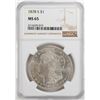 Image 1 : 1878-S $1 Morgan Silver Dollar Coin NGC MS65