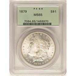 1879 $1 Morgan Silver Dollar Coin PCGS MS65 Old Green Holder