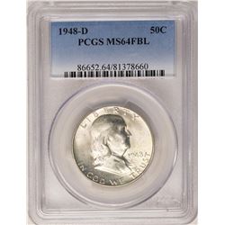 1948-D Franklin Half Dollar Coin PCGS MS64FBL