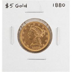 1880 $5 Liberty Head Half Eagle Gold Coin