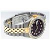 Image 4 : Rolex Mens Two Tone Maroon VS 3 ctw Channel Set Diamond Datejust Wristwatch