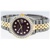 Image 6 : Rolex Mens Two Tone Maroon VS 3 ctw Channel Set Diamond Datejust Wristwatch
