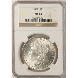 1882 $1 Morgan Silver Dollar Coin NGC MS63