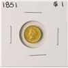 Image 1 : 1851 $1 Liberty Head Gold Dollar Coin