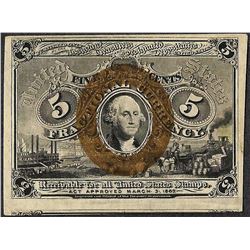 1863 Five Cents Second Issue Fractional Currency Note