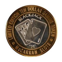 .999 Silver McCarran International Airport $10 Casino Limited Edition Gaming Token