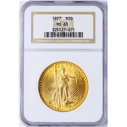 1927 $20 St. Gaudens Double Eagle Gold Coin NGC MS63