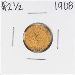 1908 $2 1/2 Indian Head Quarter Eagle Gold Coin