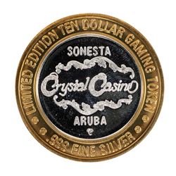 .999 Silver Crystal Casino Aruba $10 Casino Limited Edition Gaming Token