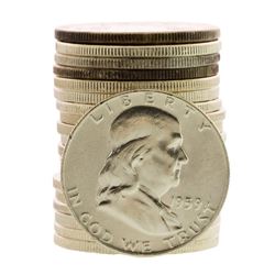 Roll of (20) Brilliant Uncirculated 1959 Franklin Half Dollar Coins