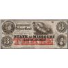 Image 1 : 1860's $3 State of Missouri Defence Bond Obsolete Currency Note