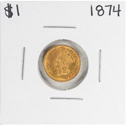 1874 $1 Indian Princess Head Gold Dollar Coin