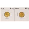 Image 1 : Lot of 1908-1909 $2 1/2 Indian Head Quarter Eagle Gold Coins
