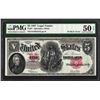 Image 1 : 1907 $5 Woodchopper Legal Tender Note Fr.91 PMG About Uncirculated 50EPQ PCBLIC Error