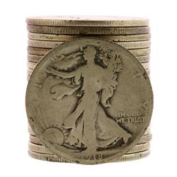 Roll of (20) Assorted Date 1929 and Earlier Walking Liberty Half Dollar Coins
