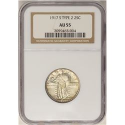 1917-S Type 2 Standing Liberty Quarter Coin NGC AU55