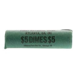 Roll of (50) Brilliant Uncirculated 1964-D Roosevelt Dime Coins