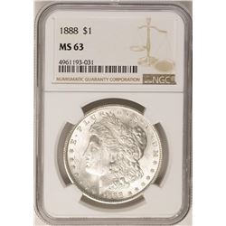1888 $1 Morgan Silver Dollar Coin NGC MS63