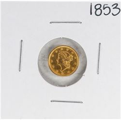 1853 Type 1 $1 Liberty Head Gold Dollar Coin