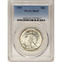 1947 Walking Liberty Half Dollar Coin PCGS MS65