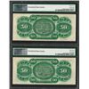 Image 2 : Matching  Low Serial 1872 $50 South Carolina Obsolete Notes PMG Superb Gem Unc. 67EPQ