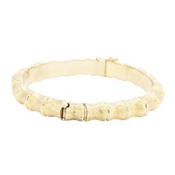 14KT Yellow Gold Bamboo Motif Bangle Bracelet