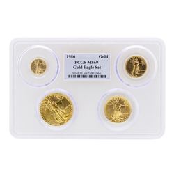1986 American Gold Eagle (4) Coin Set PCGS MS69