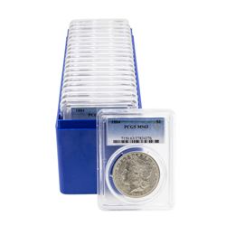 Lot of (20) 1884 $1 Morgan Silver Dollar Coins PCGS MS63