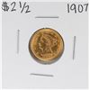 Image 1 : 1907 $2 1/2 Liberty Head Quarter Eagle Gold Coin