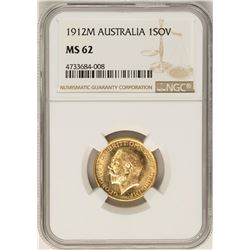 1912-M Australia Sovereign Gold Coin NGC MS62