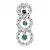 14k White Gold  0.38CTW Emerald and Diamond Pendant