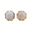 Image 1 : Jade Stud Earrings - 14KT Yellow Gold