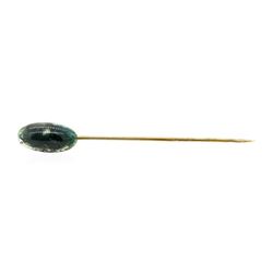 Glass Bead Stick Pin - Pewter