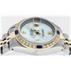 Image 5 : Rolex Ladies 2 Tone 14K MOP & Sapphire Diamond Datejust Wriswatch
