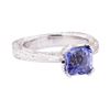 Image 1 : 2.25 ctw Blue Sapphire And Diamond Ring - 18KT White Gold