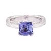 Image 2 : 2.25 ctw Blue Sapphire And Diamond Ring - 18KT White Gold