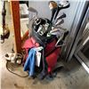 Image 2 : RED GOLF BAG W/ CLUBS AND CART