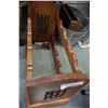 Image 2 : WOOD WINE RACK, GALVANIZED TUB, BRASS PLATTER, AND WOOD FIRE BOX