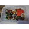 Image 1 : SMALL TOTE OF COLLECTIBLES INCLUDING MINI HOLSTER